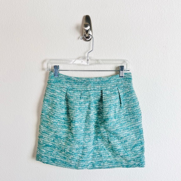 Zara Woman Mint Green Tweed Mini Skirt - Picture 1 of 16